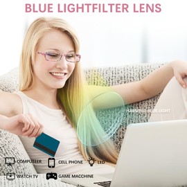 VIDEBLA Computer Reading Glasses Men and Women Anti Eyestrain Blue Light Blocking Glasses for Reading (6 Pack Mix, 2.75, x)
