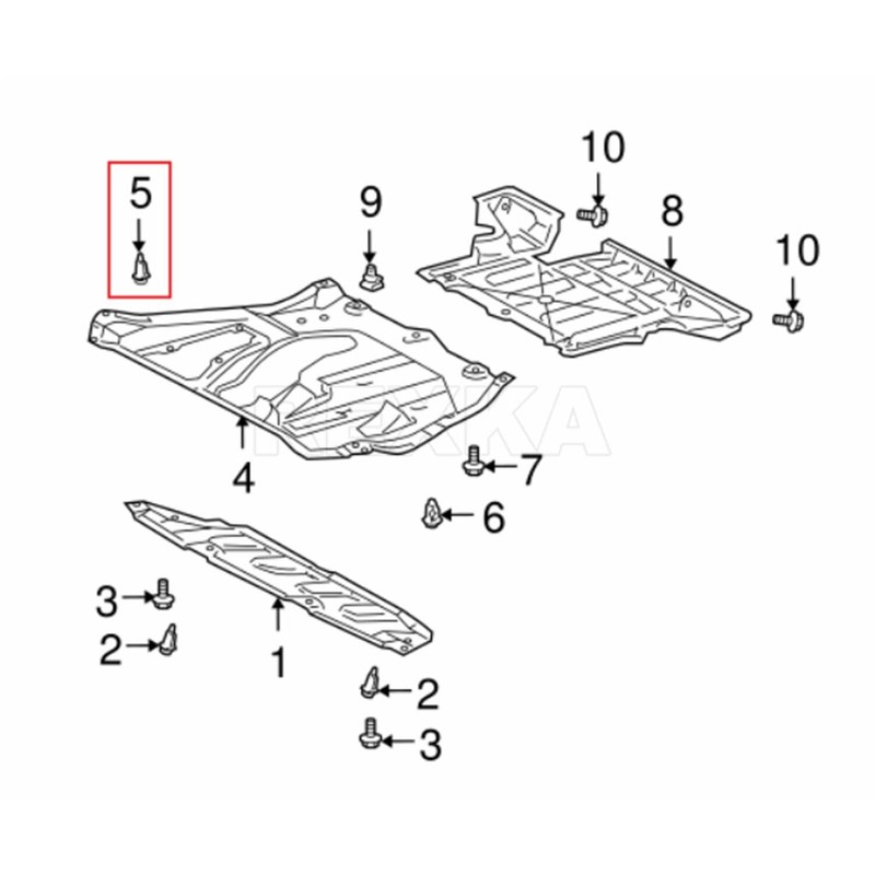 Rexka Center Shield Clip Push-Type Retainers for Lexus Toyota 51453-48010