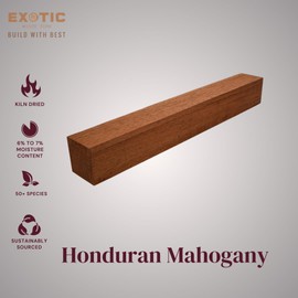 Exotic Wood Zone Sustainable Mahogany Turning Blank - 2"x 2"x 8" (4 pcs) Kiln Dried Hardwood for Eco-Friendly Woodworking, Woodturning, Wood Lathe, Sustainable Wood, Woodcraft, DIY Projects