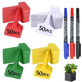 DGMI 200 Stück Pflanzen Beschriftungsschilder, 6X10CM Pflanzenschilder, Pflanzschilder für Draussen Wetterfest, Pflanzenschilder Zum Beschriften, Pflanzschilder und Stift