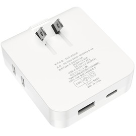 KOZUMUWAN Corner Tap, Power Strip with USB, Mini Type Power Tap, Compact, 2 AC Outlets, 1 USB-A Port, 1 TYPE-C Port, 1,400 W, 4 Calluses, Splitter, Small, Ultra-thin, Multi-Purpose, Lightweight, Swing