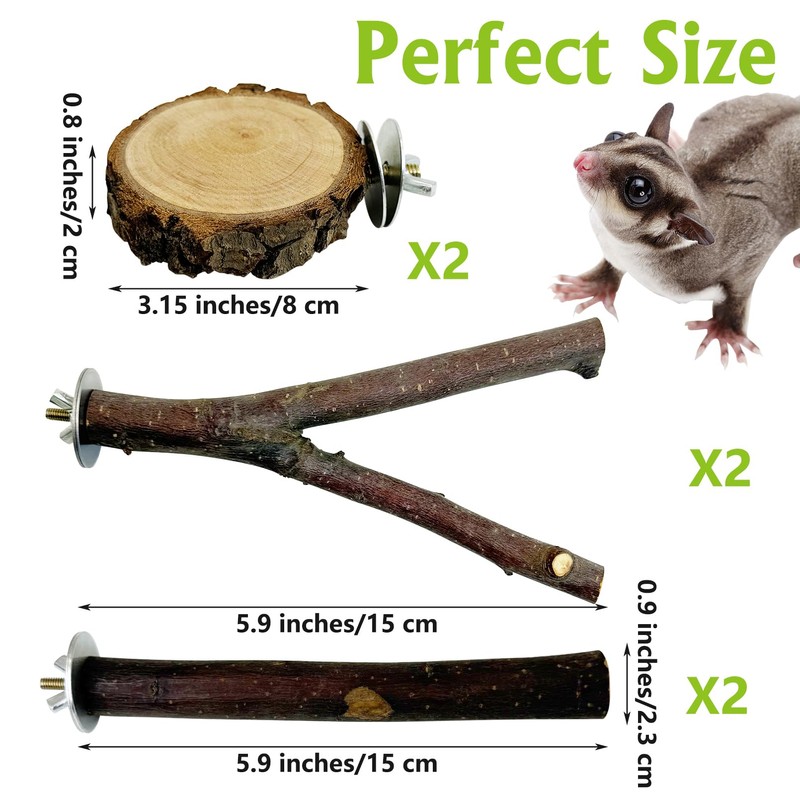BNOSDM 6 Packs Wood Sugar Glider Toys Wooden Sugar Glider