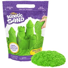 Kinetic Sand, 2.5lbs Green Play Sand, Moldable Sensory Toys for Kids, Resealable Bag (Packaging May Vary), for Ages 3 and up