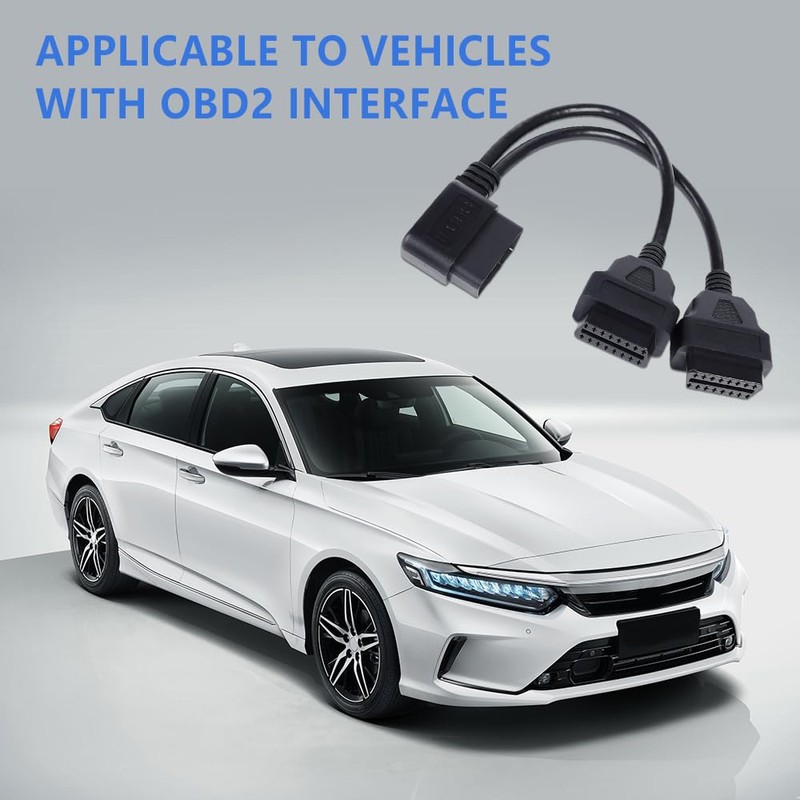 OBD Splitter Adapter, Right Angle 30cm/12 OBD II Splitter Extension