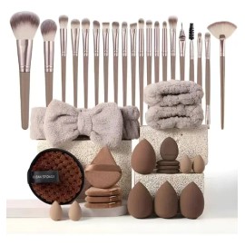Brochas Maquillaje Profesional Y Herramientas Cosméticas 40p                                                                                          