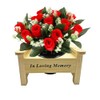 Memorial Wooden Bench with Flower Pot Grave Flower Vase Graveside