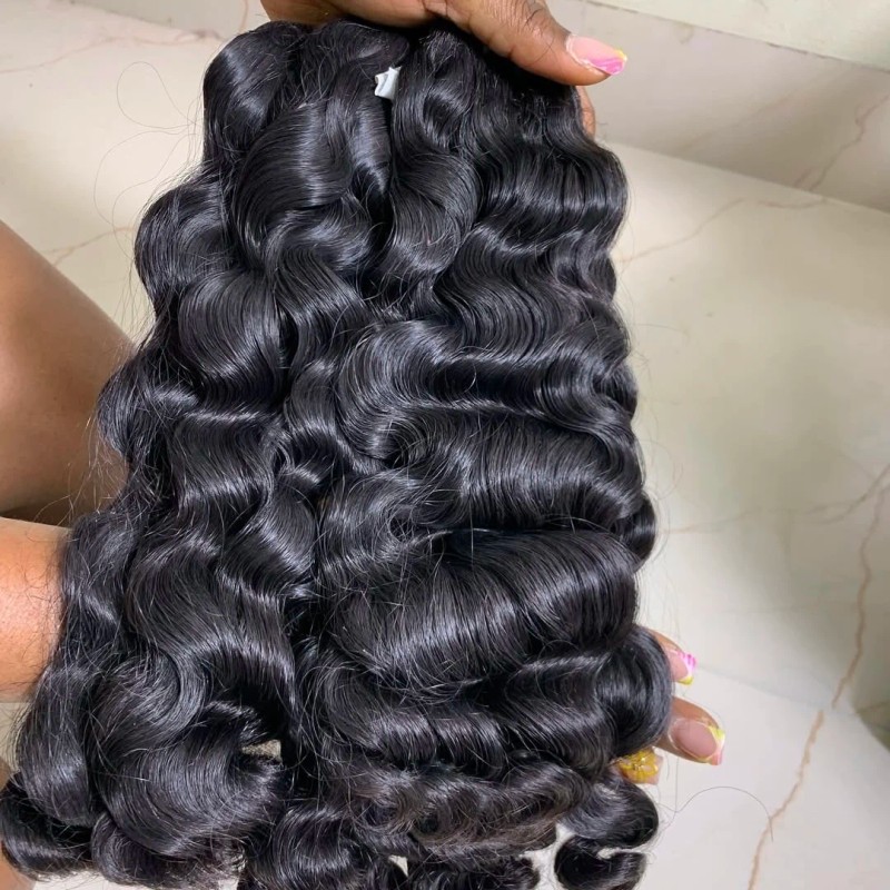 US Stock Burmese Curly Raw Hair Unprocessed Indian Curly Wavy