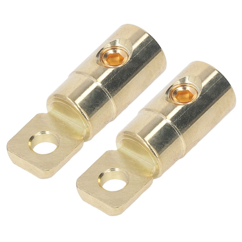 Pair Power Battery O Ring Terminals Brass Gold Plated High