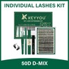 D Curl Eyelash Extension Kit, 5 Counts/set Mixed Length Lash