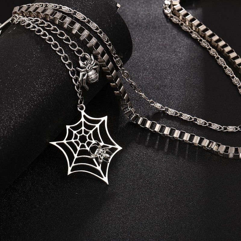 Gothic Spider Web Chain Belt, Metal Biker Jeans Pants Chain,