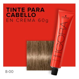 Tinte Para Cabello En Crema Igora Royal Profesional 60g 8-00 Rubio Claro Natural Intenso