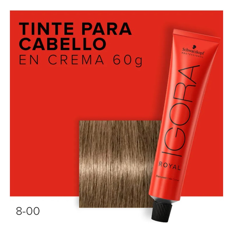 Tinte Para Cabello En Crema Igora Royal Profesional 60g 8-00