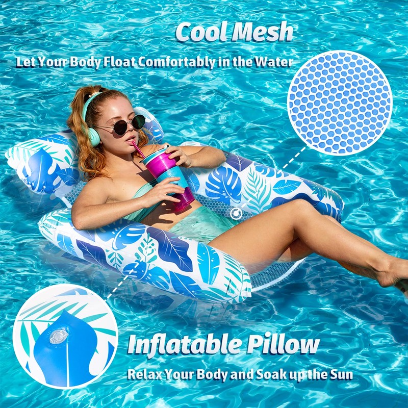 Alintor 2 Pack Pool Inflatables, Inflatable Pool Floats, 4 IN