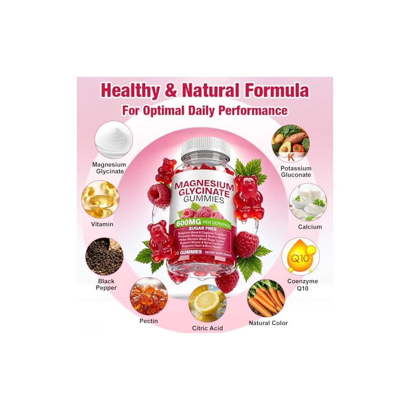 Magnesium Glycinate 3-in-1 Gummies with Added Vitamins & Coenzyme, Daily