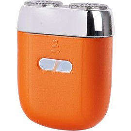 Mini Electric Shaver - Type C Fast Charge Portable Small Shavers for Men, Dual Head Pocket Shaver Washable Travel Electric Razor, Powerful Wet and Dry Mini Razor, Easy One Button Use (Blue) - Colour: Orange