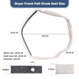 Sthovd W11035878 Dryer Front Felt Drum Seal and Bearing Replacement for Whirlpool,Crosley,Admiral, Estate, Amana, Kitchen Aid AP6039144 PS11773177 W10887344 W10568603 3406129 692493 WPW10663510
