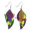 Mardi Gras Hook Dangle Earrings for Women Fleur De Lis
