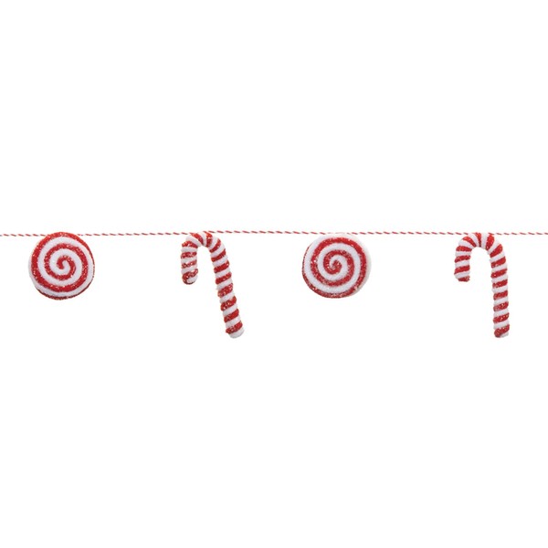 Melrose Spiral Candy and Candy Cane Christmas Garlands - 5'