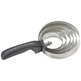 Curry-Comb SPRING STAINLESS STEEL, 6 Rings, large, black