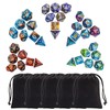 CiaraQ Polyhedral Dice Set (35 Pieces) with Black Pouches, 5