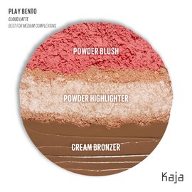 Kaja 3-in-1 Blendable Sculpting Trio - Play Bento | with Mango Seed Butter, Cream Bronzer, Powder Blush, and Highlighter, 02 Cloud Latte