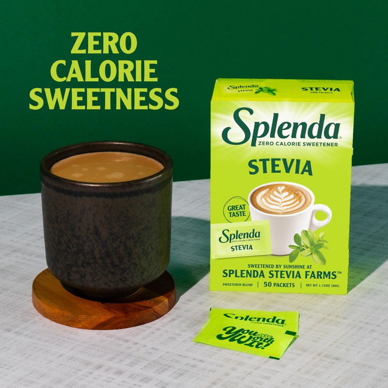 SPLENDA Stevia Zero Calorie Sweetener, Sugar Substitute Packets, 50 Count