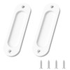 MOROBOR Oval Recessed Sliding Door Pulls, 2pcs White Flush Pull