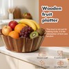 Wooden Fruit Bowl, Large Kitchen Counter Fruit Basket Storage