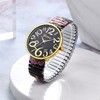 JewelryWe Women's Big Dial Easy Reader Watch Floral Elastic Stretch