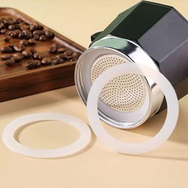 DITOSH 2 Pcs Filter with 3 Pcs Silicone Gasket Seals for 3 Cup Stovetop Espresso Coffee Maker Replacement Parts Aluminium Moka Pot