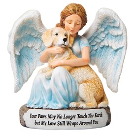 iHeartDogs Pet Memorial & Remembrance Gift - “Your Paws May No Longer Touch The Earth” Dog Angel Figurine - Loss of Dog Sympathy Gifts