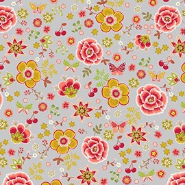 Fabric Sold by the Metre Flowers Plants Cotton - 1 Metre, Flowers, Floral Fabric, Flowers, Cushion, Bed Linen, Children, Clothing, Summer, Crafts, Sewing, Decoration, DIY (Butterflies Flowers)
