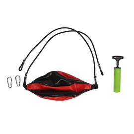 Double End Punching Ball with Adjustable Cord Inflator PU Leather Enhance Agility Double End Speed Boxing Bag Black Red