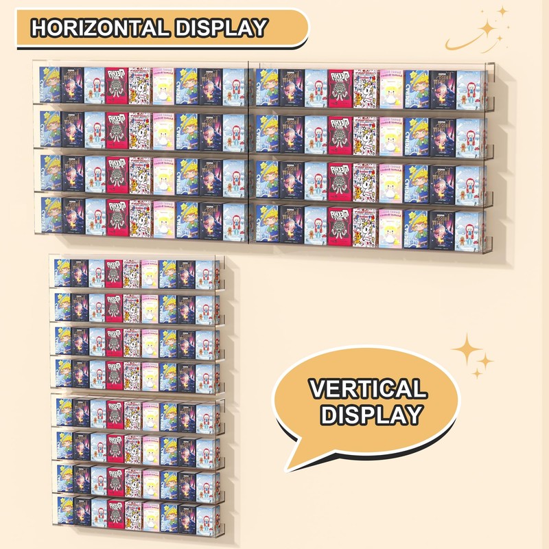 Leadiy Wall Display Shelves, Acrylic Floating Shelves for Mini Toys,