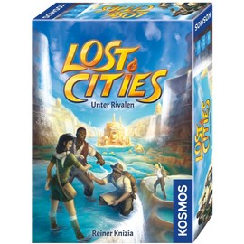 KOSMOS 690335 Lost Cities - Unter Rivalen, Abenteuerspiel für 2 - 4 Personen ab 10 Jahre, Bieten und Gewinnen, Mitbringspiel, Familienspiel, Gesellschaftsspiel, Reisespiel, Geschenk, Mitbringsel
