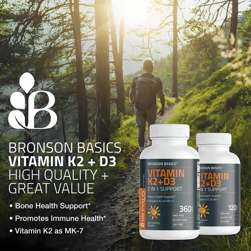 Bronson Vitamina K2 (mk7) + D3 120capsulas Bronson Hecho En
