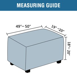 H.VERSAILTEX Ottoman Covers Slipcover Rectangle Fit Length 49"-50" Footrest Thick Linen Look 1 Piece Folding Storage Covers Ottoman Slipcovers Removable Footrest Covers Elastic Bottom - Heather Taupe