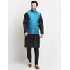 KRAFT INDIA - chamarra Nehru de seda con lunares, Azul,