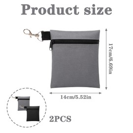 FveVqe 2PCS Golf Tee Bag Pouch, Tee Bag Golf, Zipper Golf Accessories Bag for Extra Storage, Necessary Golf Tee Pouch, Practical Aesthetics Golf Valuables Pouch for Men Women (Gray Black)