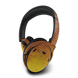 MightySkins Carbon Fiber Skin Compatible with Bose QuietComfort 45 Headphones Textured Gold | Protective, Durable Textured Carbon Fiber Finish | Easy to Apply | Made in The USA