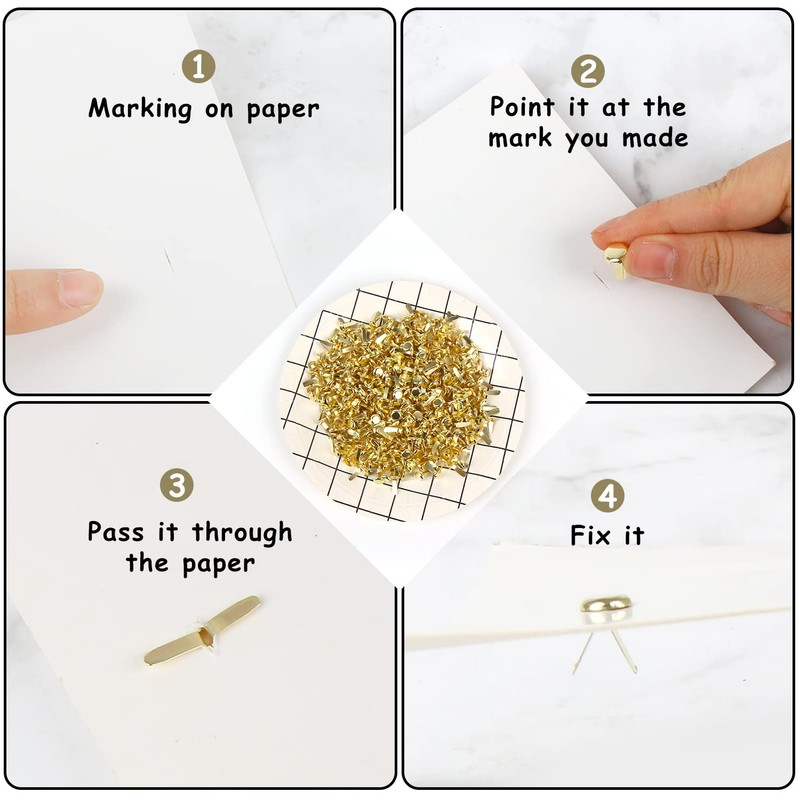 LOMIMOS 500Pcs Colorful Mini Paper Fastener Brad,Split Pin for Art