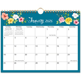 2026 Calendar - 2026-2027 Wall Calendar Runs from January 2026 to June 2027, 8.5" x 11", Floral Calendar for Wall or Desk, Feminine Design for Office, Home or School