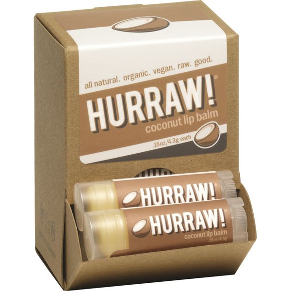 Hurraw! Coconut Lip Balm 4.8g x 24 Display