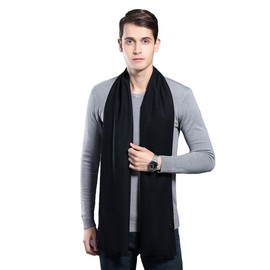 Mens Winter Cashmere Scarf - Ohayomi Fashion Formal Soft Scarves for Men(Navy/Red maple)