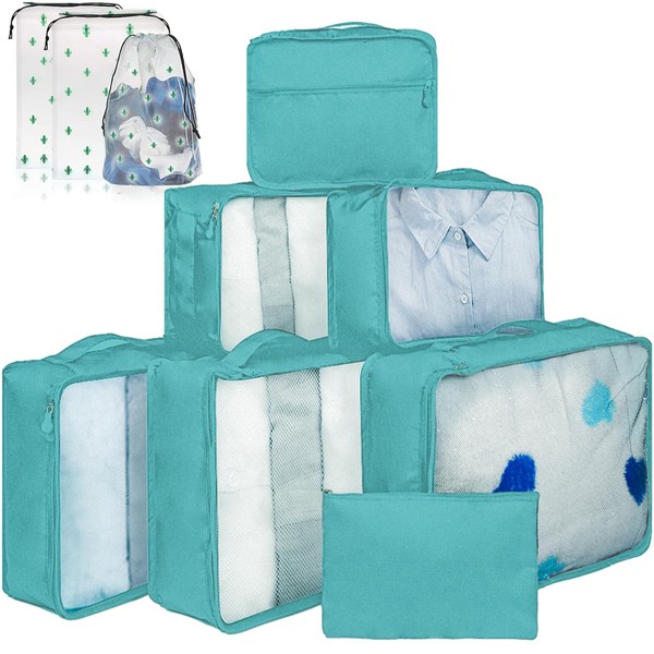 10 Packing Cubes for Suitcases - Luggage Organiser in Various