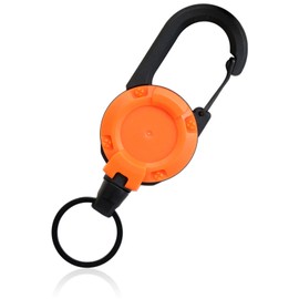 BEEL Veil Reel Key Chain, Carabiner, Extendable, Reel Type, 23.6 inches (60 cm), Wire, Outdoors, Climbing, Fishing, Commuting to Work, School, Keyring, Lightweight, Multifunctional, Convenient, orange