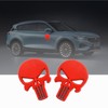 2 Pieces 3D Skull Emblem Metal Sticker Skull Car Sticker