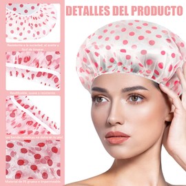 GUDREN Gorros para Regadera,12 Piezas Gorros de Ducha Gruesos e Impermeables para Mujer, Gorro de Dormir de Ajustable, Cuidado del Cabello, Reutilizable, para Dormir, Maquillaje, Bañarse, Cocinar