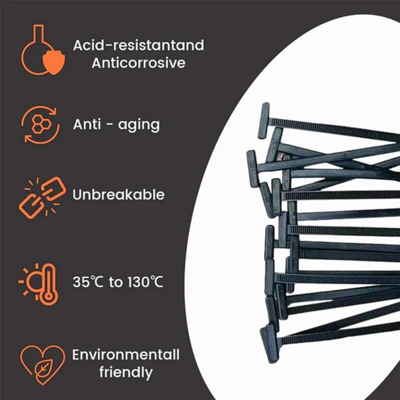 50 Pcs Nylon Universal Cable Tie Buckle, Self-Locking Nylon Zip
