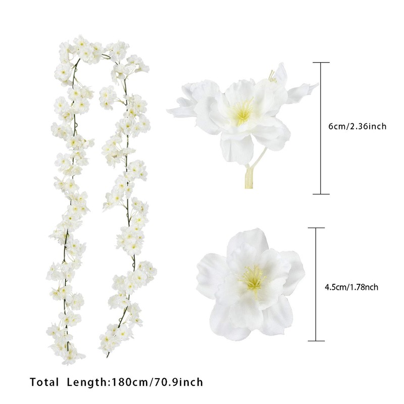 Pknoclan Artificial Flowers, Cherry Blossoms, Wisteria Flowers, Artificial Wisteria Flowers,